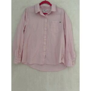 Vineyard Vines Pink Cotton Linen Button Down Shirt Girls 14 2W001467